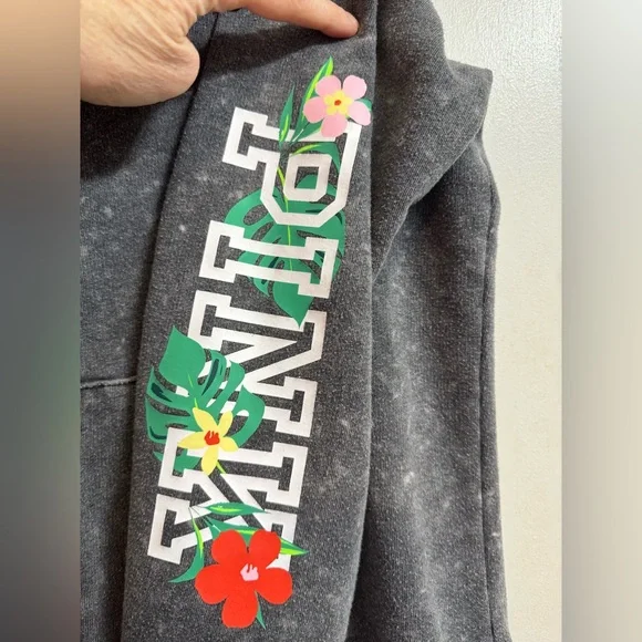 PINK Tropical Zip Hoodie Sweatshirt L - Picture 12 of 15